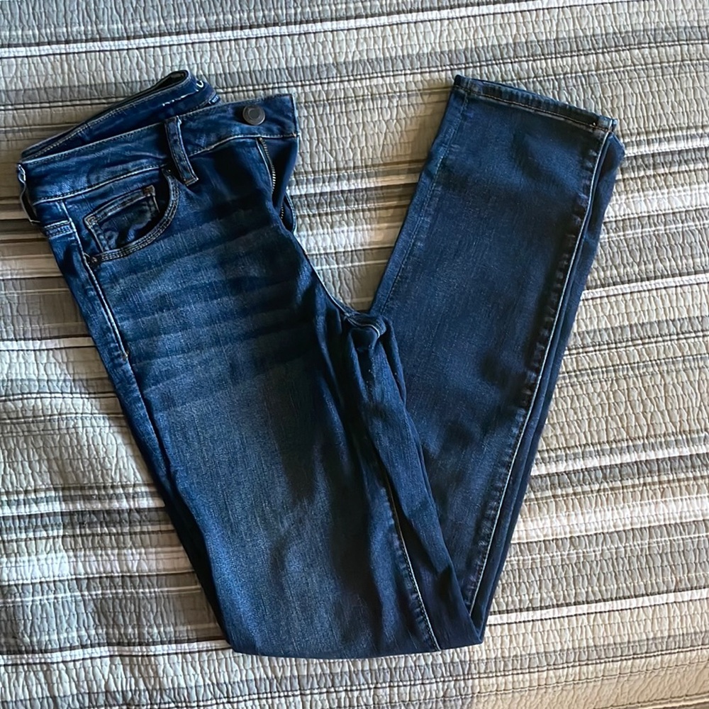 American Eagle Ne(x)t Level Stretch Skinny Jeans Size 10Long, blue